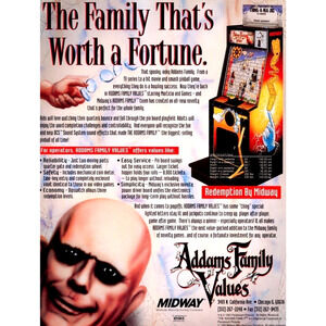 Addams Family Values Arcade Game Flyer Uncle Fester Horror Halloween Art 1993